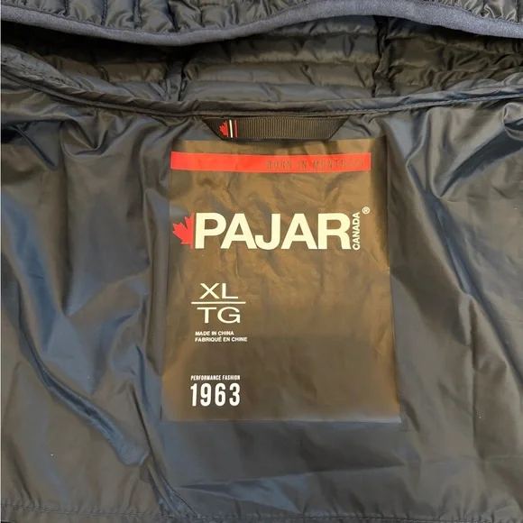 Pajar Puffer Jacket Mens XL Navy Lightweight Packable Hooded Windproof - Picture 4 of 8